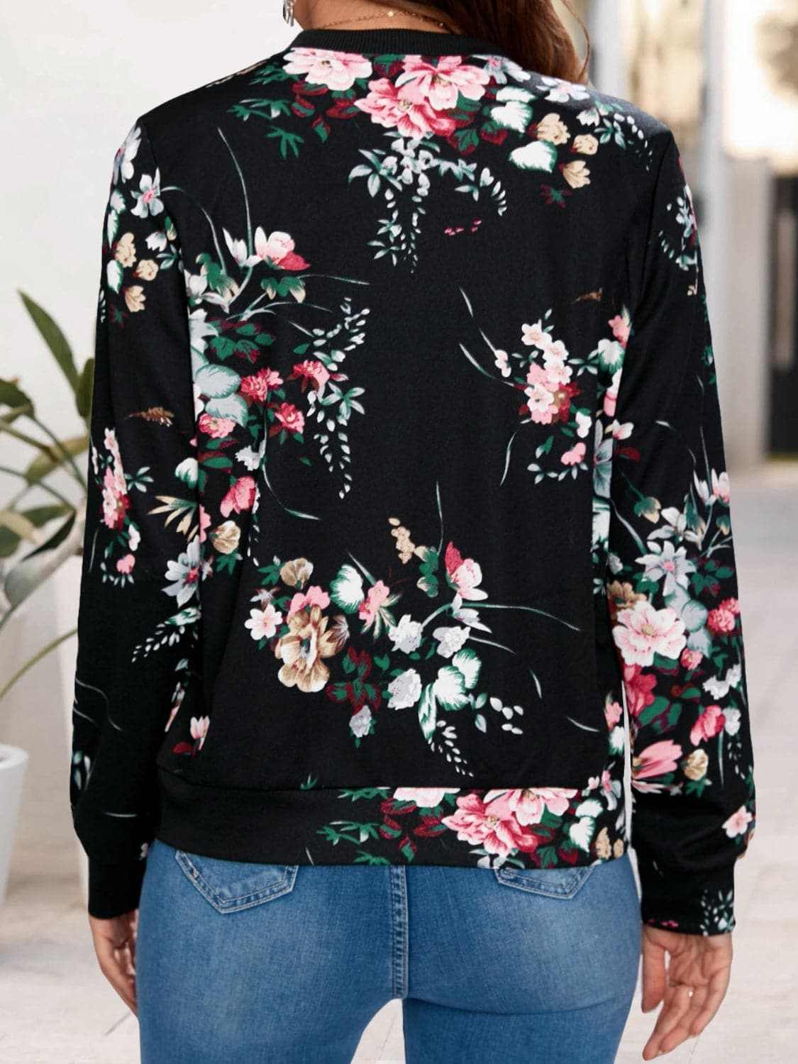 Stylish printed long sleeve jacket - Love Salve